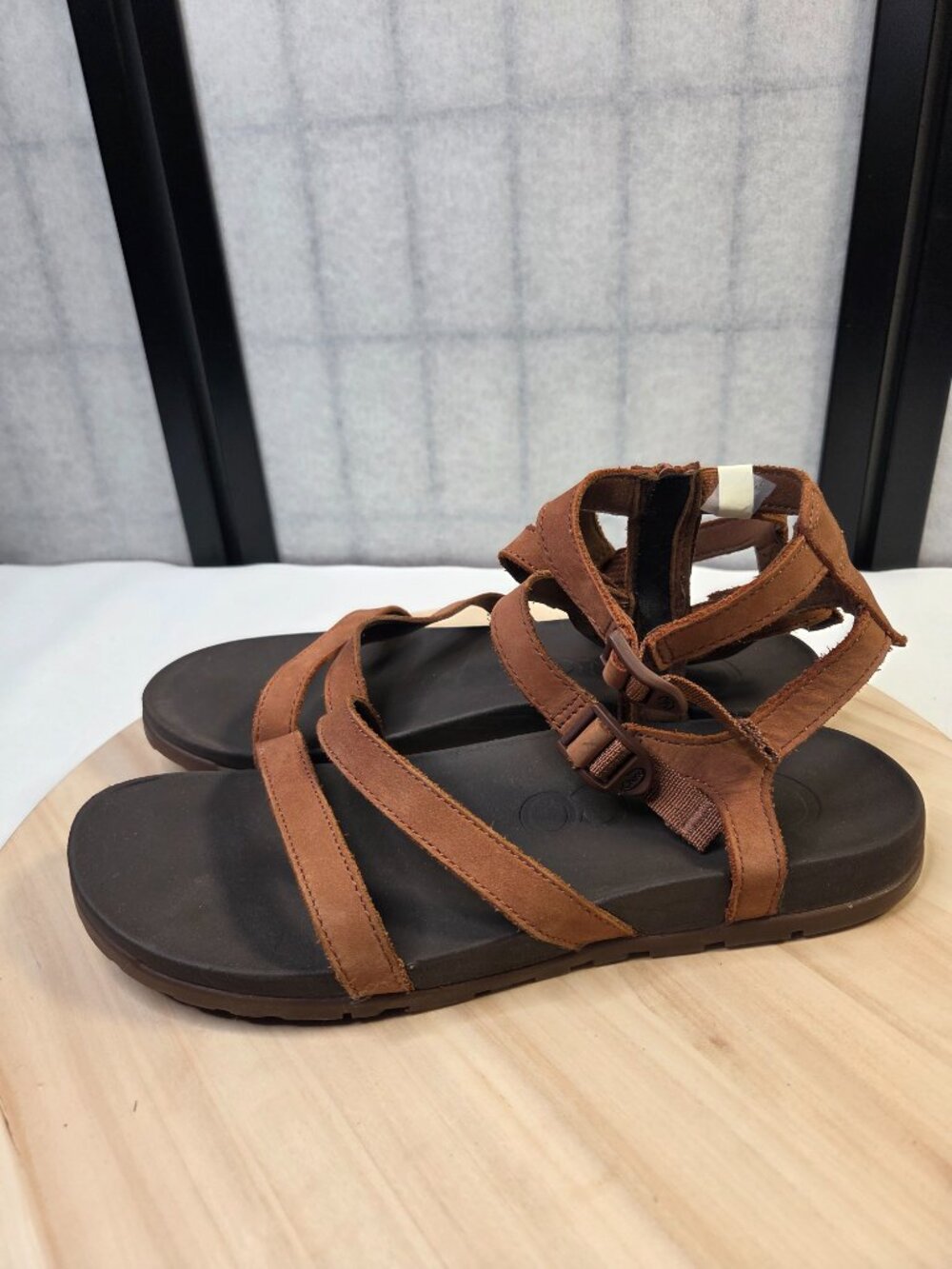 Chaco Nutshell Brown Lowdown Leather Strappy High Sporty Sandals Women US 11 - Picture 6 of 14